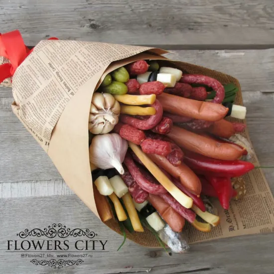 Букет с колбасой и сыром от интернет-магазина цветов в 