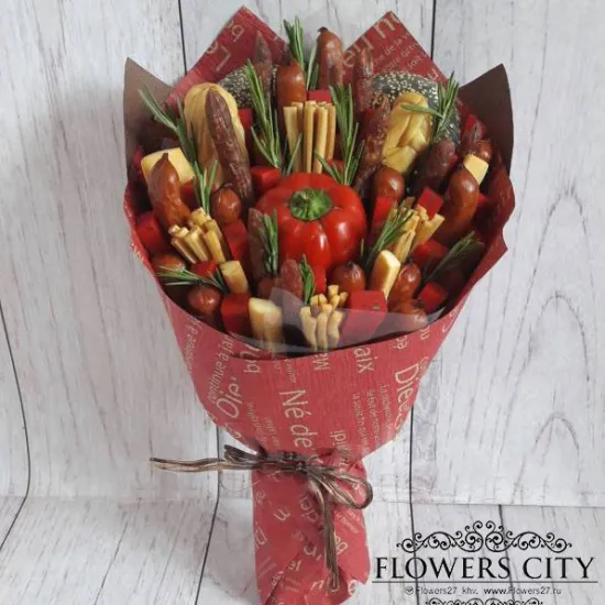 Мужской букет из колбасы и сыра от интернет-магазина цветов в 