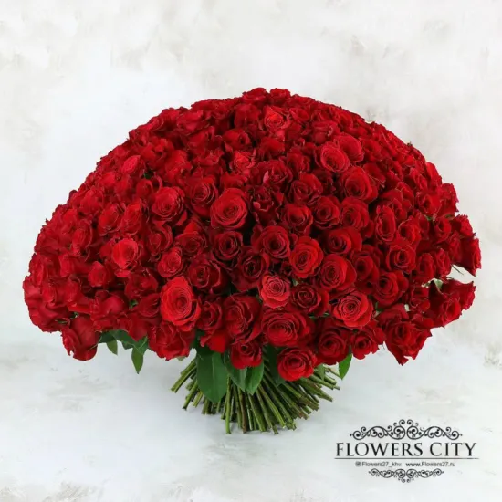 Охапка красных роз от интернет-магазина цветов в 