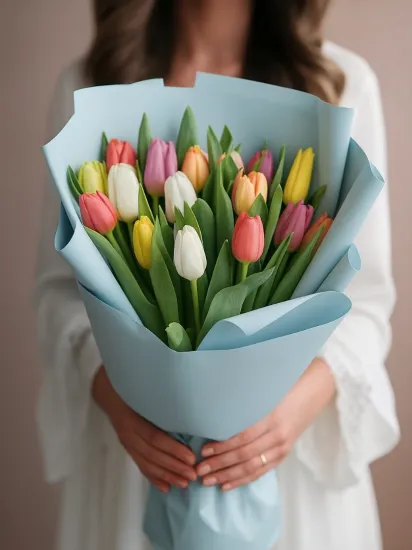 Лазурный микс от интернет-магазина цветов в 