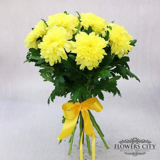 9 жёлтых хризантем от интернет-магазина цветов в 