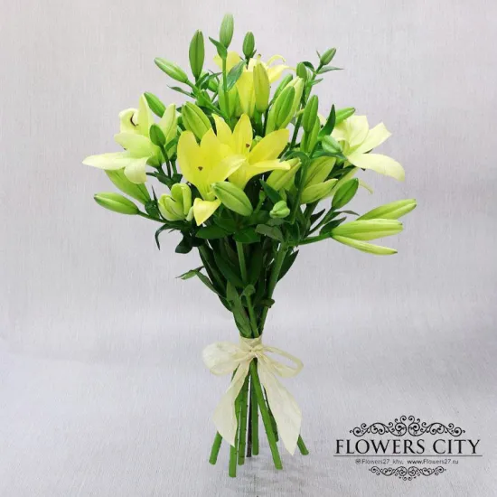 9 жёлтых лилий от интернет-магазина цветов в 