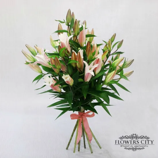 9 розовых лилий от интернет-магазина цветов в 