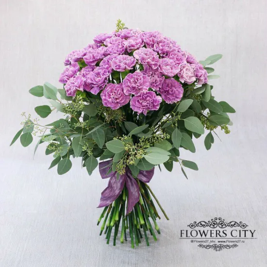 Сиреневые гвоздики от интернет-магазина цветов в 