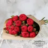 Монобукет  из 15 красных пионовидных роз