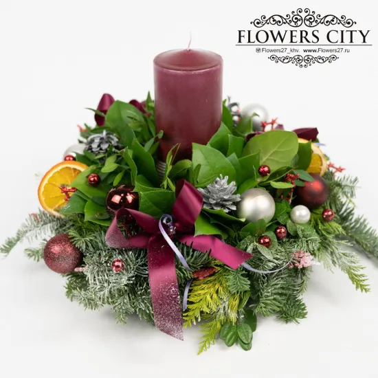 Цитрусовая свеча от интернет-магазина цветов в 